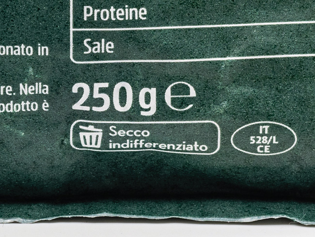 etichetta peso 250g
